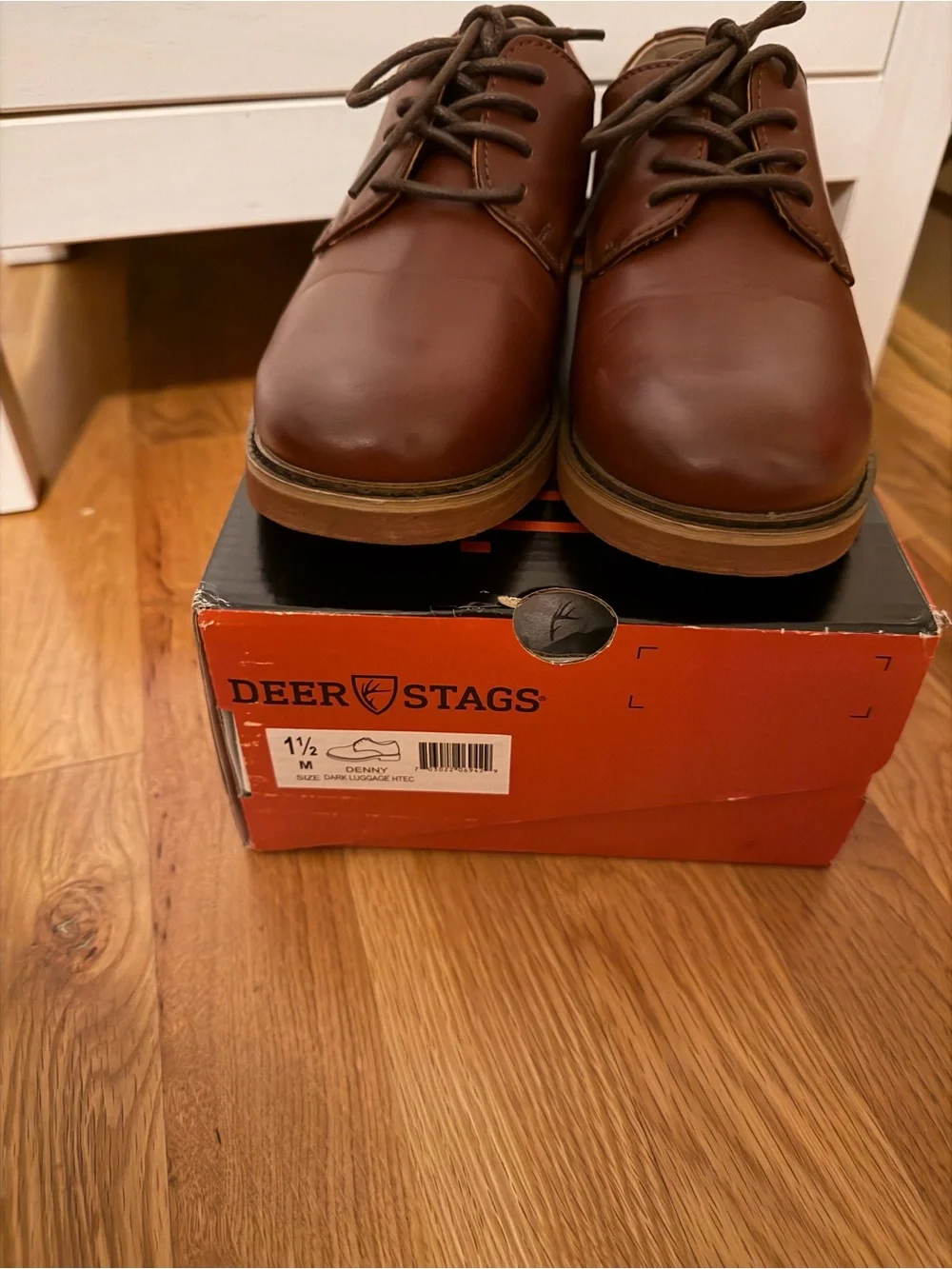 Deer Stags Boys' Brown Lace-Up Dress Shoes